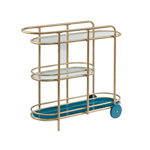 Sauder 424014 Coral Cape Bar Cart, Satin Gold 141［並行輸入］