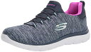 【中古】【未使用・未開封品】Skechers Women's Athleisure Sneaker, Navy/Hot Pink,5 M US