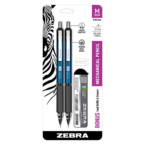 【中古】【未使用 未開封品】Zebra Pen M-350 Mechanical Pencil, 0.7mm Point Size, Crimson Red Barrel, Refillable Eraser, 2 Pack