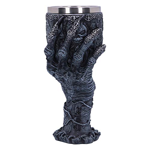 【中古】【未使用・未開封品】Nemesis Now Baphomet's Grasp ホラー ハンドゴブレットグラス ポリレジン ブラックとシルバー 18cm