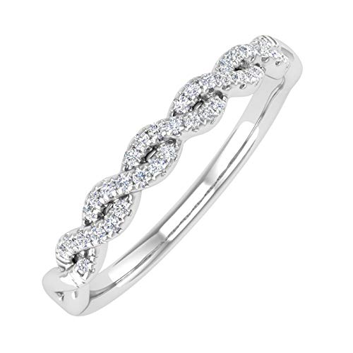 【中古】【未使用・未開封品】1/10カラット ツイストダイヤモンド 結婚指輪 14K ソリッドゴールド(4.0)