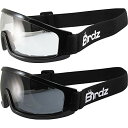 【中古】【未使用・未開封品】Birdz Robin スポーツ スカイダイビング スノーボード オートバイ ライディングゴーグル クリアとスモークレンズ 2ペア