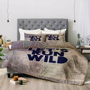 【中古】【未使用・未開封品】Deny Designs Leah Flores Lets Run Wild X Maps 掛け布団セット 枕カバー付き ツイン ニュートラル(2)