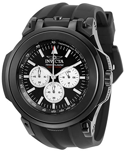 【中古】【未使用・未開封品】Invicta メンズ Reserve Transatlantic ステンレススチール クォーツウォッチ シリコンストラップ付き ブラック 33 モデル32228)