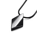【中古】【未使用・未開封品】メンズ タングステンカーバイド スモールアローペンダントネックレス 22インチステンレススチールスネークチェーン付き ブラック