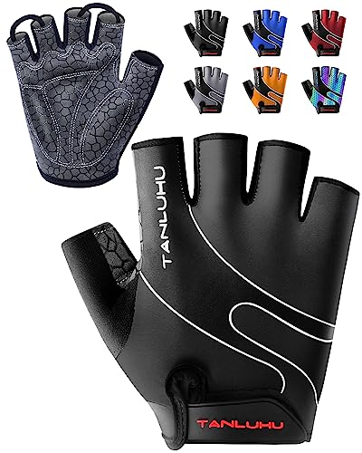 【中古】【未使用・未開封品】Tanluhu サイクリンググローブ マウンテンバイクグローブ ハーフフィンガー ロードレーシング ライディンググローブ 通気性 衝撃吸収 バイクグロ