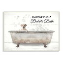 【中古】【未使用・未開封品】Stupell Industries Happiness Is A Bubble Bath Dog In Tub ワードデザイン