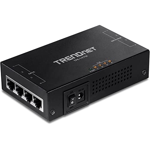 【中古】【未使用・未開封品】TRENDnet 65W 4ポートギガビットPoE+インジェクター、TPE-147GI、ギガビットポート4個(データ入力)、ギガビットPoEポート4個(データ+PoE出力)、