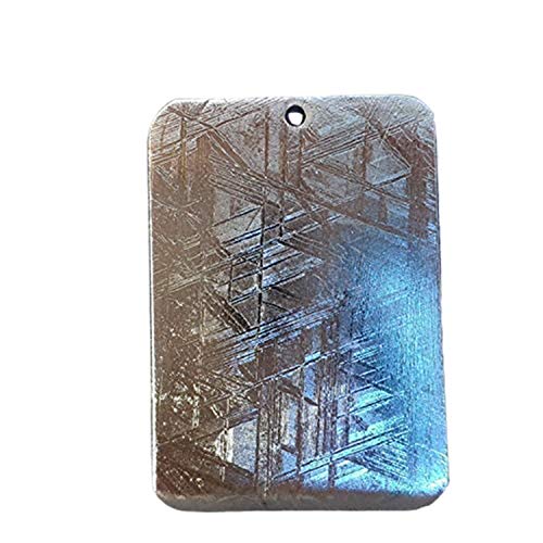 【中古】【未使用・未開封品】本物の天然ギベオン隕石鉄宝石長方形女性男性ペンダント40x27mm AAAAA