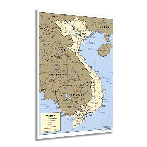 2001年ベトナム地図 24x36 Inch