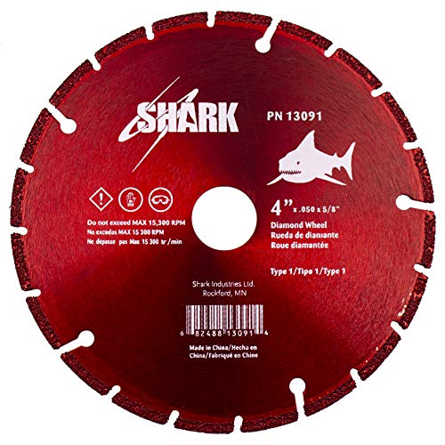 【中古】【未使用・未開封品】Shark Industries 13091 4インチ x .050インチ x 5/8インチ ダイヤモンドカットオフホイール 1個(4.0)