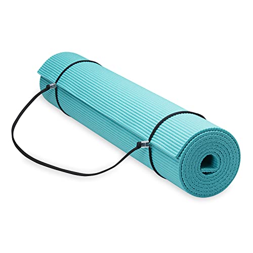 【中古】【未使用・未開封品】Gaiam Essentials プレミアムヨガマット ヨガマットキャリアスリング付き ティール 長さ72インチ x 幅24インチ x 厚さ1/4インチ (05-64061)