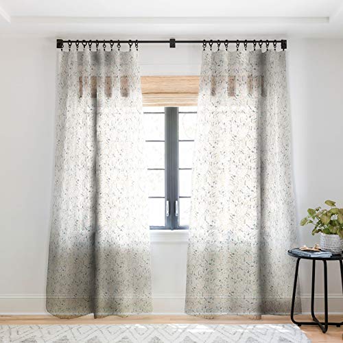 Deny Designs Iveta Abolina Floral Goodness シアー ウィンドウカーテン 50インチ x 84インチ ホワイト