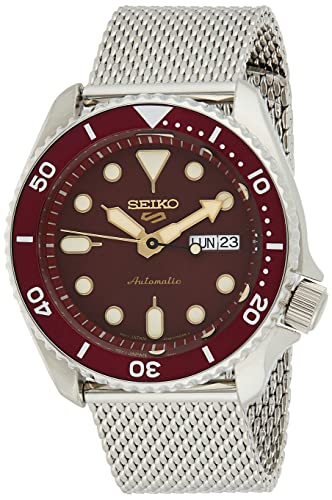 【中古】【未使用・未開封品】セイコー5 スポーツ メンズ 自動腕時計, Maroon, Red