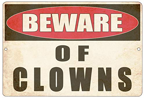 【中古】【未使用・未開封品】Rogue River タクティカル 面白い 皮肉 金属 ブリキ 看板 壁 装飾 男の隠れ家 バー 庭 壁 警告 ピエロに気を付ける