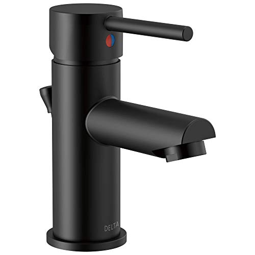 【中古】【未使用・未開封品】Delta Faucet モダンマットブラック バスルーム水栓 シングルホール、マットブラック シングルホールバスルーム水栓 バスルームシンク蛇口 ブラ