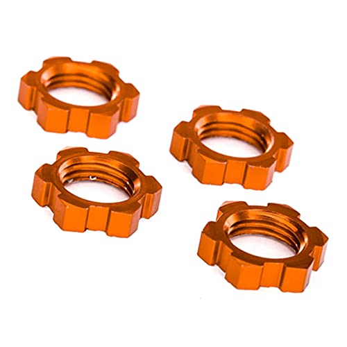 【中古】【未使用 未開封品】Traxxas 7758T - ホイールナット 17mm スプライン 鋸歯状 オレンジアルマイト X-Maxx
