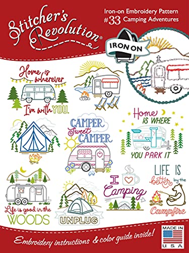 Stitcher's Revolution Iron-On Transfers-Camping Adventures -SR-33