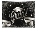 【中古】【未使用・未開封品】Funnytree 10X8フィート ソフト生地 2020年式 卒業式 白黒 写真撮影 背景幕 プロム 独身キャップ リボン 卒業式 お祝いパーティー バナー 背景