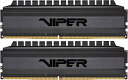 【中古】【未使用・未開封品】Patriot Memory Viper4 Blackout Series DDR4 3200MHz PC4-25600 32GB (16GB x 2枚) プレミアムブラックヒートシンク デスクトップ用メモリ PVB4