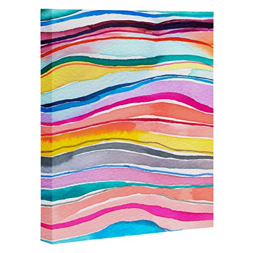 【中古】【未使用・未開封品】Deny Designs Ninola Designs キャニオン山脈レインボーキャンバス、16インチ×20インチ、ピンク