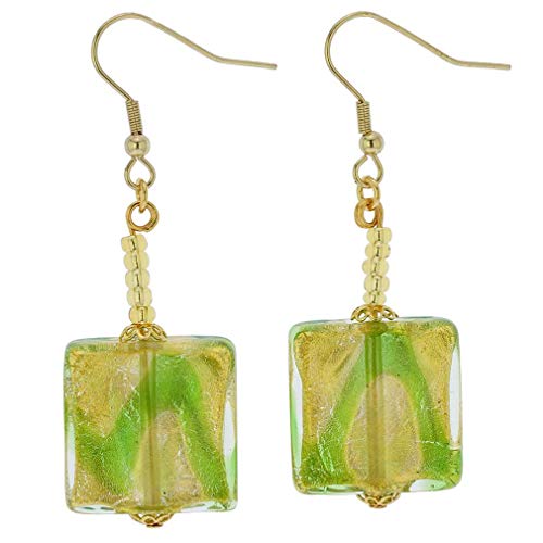 【中古】【未使用・未開封品】GlassOfVenice ムラノガラス ロイヤルグリーン スクエアピアス