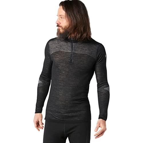 【中古】【未使用・未開封品】Smartwool メンズ イントラニット メリノ 200 1/4 ジップ ブラック-ホワイト XL メンズ