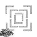 【中古】【未使用・未開封品】ステンレス製Lブレース 10本 80×80mm フラットコーナーブレース コーナーブラケット ジョイント直角ブラケット 55本入り