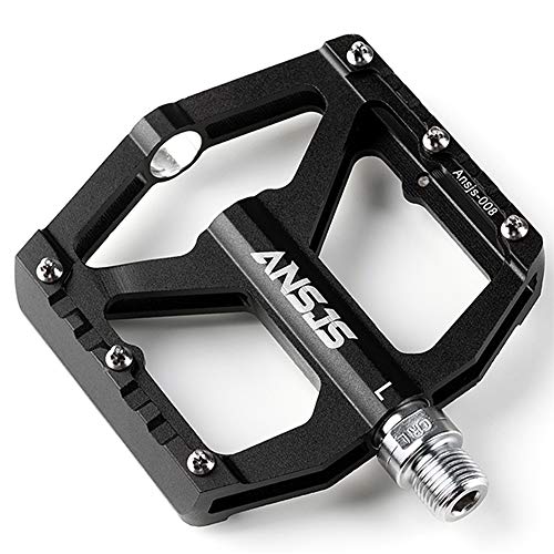 【中古】【未使用・未開封品】MDEAN Ansjs マウンテンバイクペダル MTBペダル 自転車フラットペダル アルミニウム9/16インチ ノンスリップ軽量プラットフォーム ロードマウン