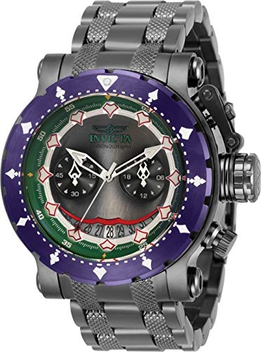 楽天AJIMURA-SHOP【中古】【未使用・未開封品】Invicta Men's 48mm DC Comics Joker Coalition Forces Limited Edition Quartz Chronograph Gunmetal Tone Stainless Steel Bracelet Watch