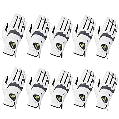 【中古】【未使用・未開封品】HIRZL Trust Hybrid メンズ 全天候型ゴルフグローブ カンガルーレザー 究極のグリップと人間工学に基づいたフィット ホワイト/ブラック M 左手用