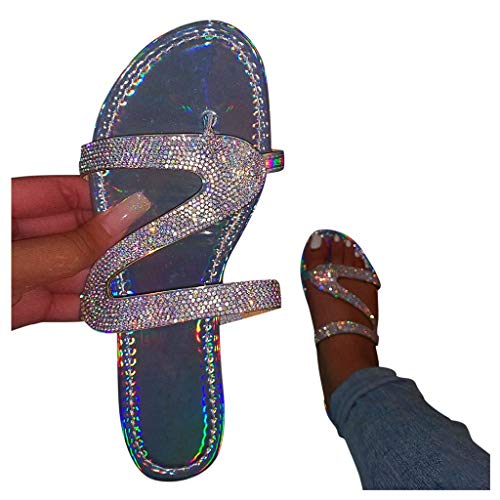 【中古】【未使用・未開封品】Vedolay サンダル レディース 快適 輝くダイヤモンド クリスタル ローマ..