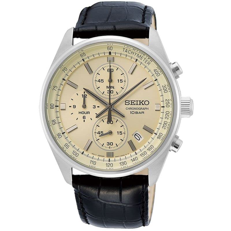 【中古】【未使用・未開封品】SSB383P1 Seiko Chronograph ベージュ 男性 アナログ カジュアル クォーツ 海外出荷 Seiko