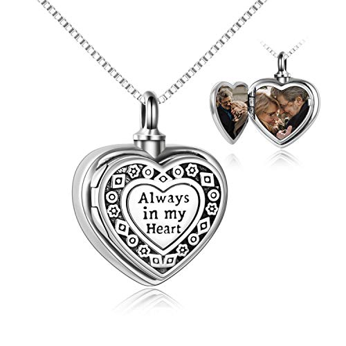 Pink - 【中古】【未使用・未開封品】スターリングシルバーロケット Always in My Heart 遺灰用骨壺ネックレス ハートロケット 女性の遺灰ネックレス 記念品 遺灰ジュエリー