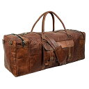 【中古】【未使用・未開封品】VINTAGE CRAFT SHOP レザーダッフルバッグ ラージ 32インチ シングルポケット | トラベルトート キャリーオンバッグ ジム スポーツ ウィークエン