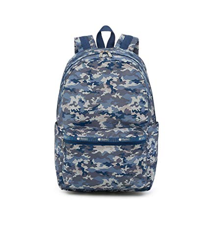 【中古】【未使用 未開封品】LeSportsac Camo Blues エッセンシャル バックパック/リュックサック スタイル8266/カラーF285 モダンカモフラージュ - ブルー グレー カーキ