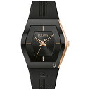 【中古】【未使用・未開封品】Bulova ラテン グラミー 双子座 クォーツ ローズゴールド ステンレススチールアクセント カーブミネラルクリスタルとブラックシリコンストラップ