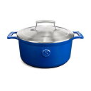 【中古】【未使用・未開封品】SAVEUR SELECTS エナメル鋳鉄キャセロール 5クォート ダッチオーブン ステンレススチール蓋付き クラシックブルー Vo...