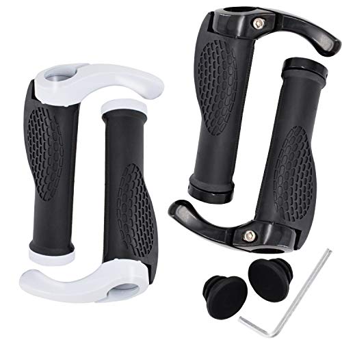 【中古】【未使用・未開封品】BOBILIFE 衝撃吸収バイクグリップ ホーン付き ? 自転車人間工学的滑り止めハンドルバーグリップ バーエンド付き アルミニウム合金リング ロック