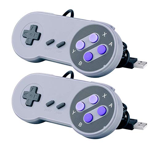 【中古】【未使用 未開封品】CC SS 2 Packs USB Controller for Classic Super Nintendo NES SNES, USB Famicom Controller Joypad Gamepad for Laptop Computer Windows PC/