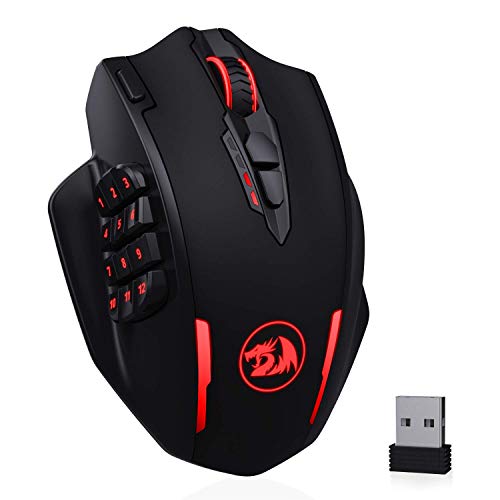 Redragon M913 Impact Elite Wireless Gaming Mouse, 16000 DPI Wired/Wireless RGB Gamer Mouse with 16 Programmable Buttons, 45 Hr Battery