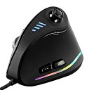 【中古】【未使用 未開封品】ZLOT Vertical Gaming Mouse,Wired RGB Ergonomic USB Joystick Programmable Laser Gaming Mice,6 1 Design,11 Buttons,1000 Hz Max Polling Ra