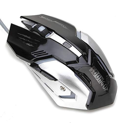 SOON GO Gaming Mouse Professional Adjustable 3200 DPI Precise Sensitivity Optical High-Grade USB Wired Pro Gamer Mouse with 4 Color Bre