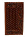 【中古】【未使用・未開封品】Ariat A3544208 メンズ ロデオ バスケット 編み込み 花柄 エンボス加工 財布