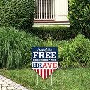 【中古】【未使用・未開封品】Big Dot of Happiness Happy Veterans Day - 屋外芝生サイン - 愛国的な庭のサイン - 1ピース