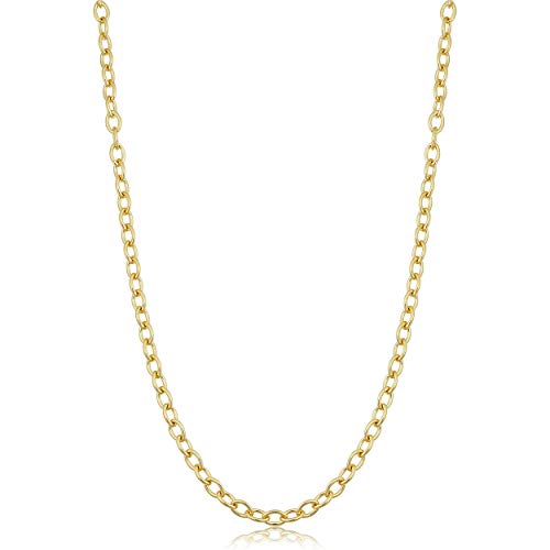Necklaces, Braclets - 【中古】【未使用・未開封品】ソリッド14Kイエローゴールドフィルド 3.3mm オーバルケーブルリンクチェーンネックレス 男女兼用