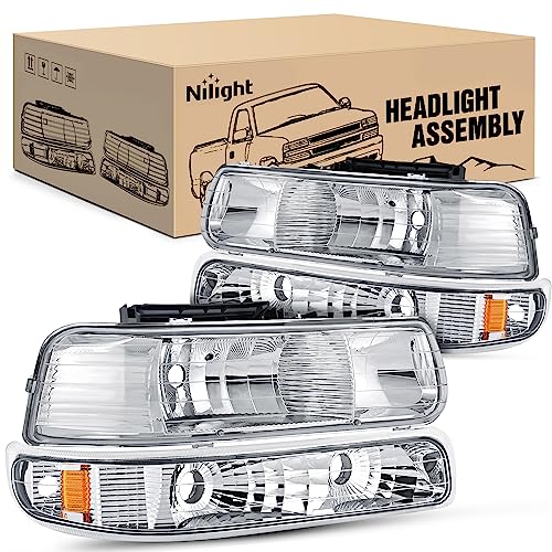【中古】【未使用・未開封品】Nilight ヘッドライトアセンブリ 1992-2002 シルバラード 2000-2006 サバ..