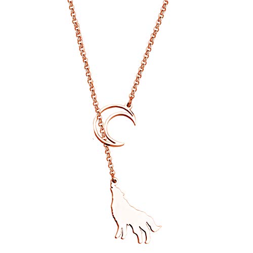 【中古】【未使用・未開封品】三日月 オオカミ ラリアット Yネックレス オオカミの遠吠えネックレス