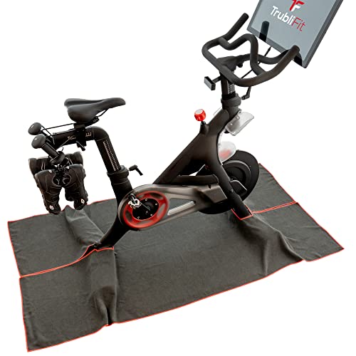 【中古】【未使用・未開封品】ペロトンバイク&バイク用マット スウェットタオル + ペロトン用アクセサリー - 激しい山登りにも簡単に掃除