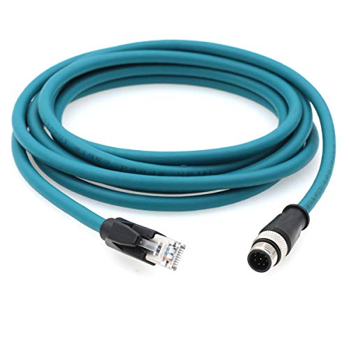 【中古】【未使用・未開封品】HangTon 工業用カメライーサネット M12 8P Aコード RJ45ケーブル 工業用カメラ Cognex In-Sight 5000 7000 DMR 200 500 ism1400 PLC (5メートル)